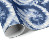 Indigo swirl, stropdas-kleurstof, bohemien. cadeaupapier (Rol Hoek)