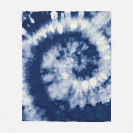 Indigo swirl, stropdas-kleurstof, bohemien. fleece deken (Voorkant)
