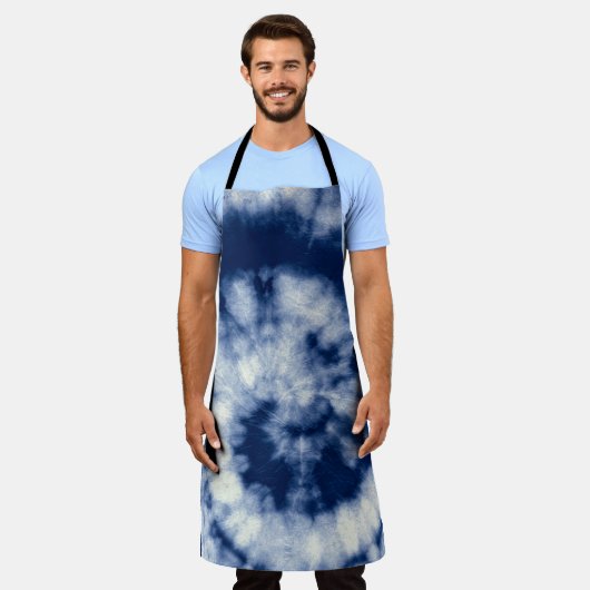 Indigo swirl, stropdas-kleurstof, bohemien. schort (Gedragen)