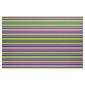 Indigo, Tan, Light Cyan, Green & Black Lines Stof (Fat Quarter)