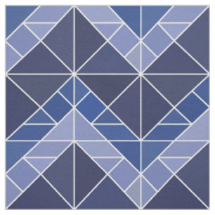 Indigo Tangram Fabric Stof