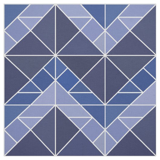 Indigo Tangram Fabric Stof (Swatch)