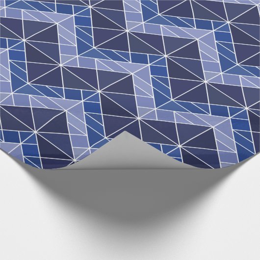 Indigo tangram inpakpapier (Hoek)
