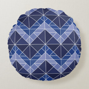 Indigo Tangram Round Pillow Rond Kussen