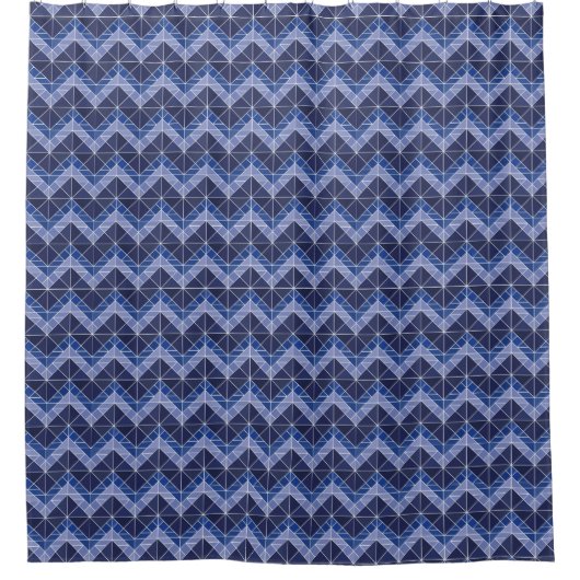 Indigo Tangram Shower Curtain Douchegordijn (Voorkant)
