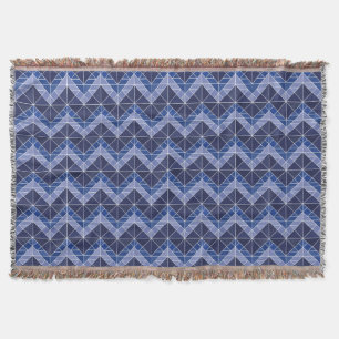 Indigo Tangram Throw Blanket Deken