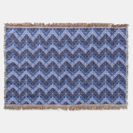 Indigo Tangram Throw Blanket Deken (Voorkant)