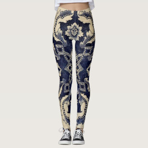 Indigo Tattoo Faux Body Art Leggings