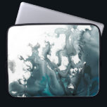 Indigo Tempest Laptop Sleeve<br><div class="desc">Indigo Tempest I van June Erica Vess. Uniek en abstract ontwerp dat in verschillende tinten van blauw wordt gedaan diffuus naar buiten in de witte achtergrond.</div>