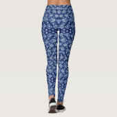 Indigo Tie Dye Blue White Asian Influence Leggings (Achterkant)