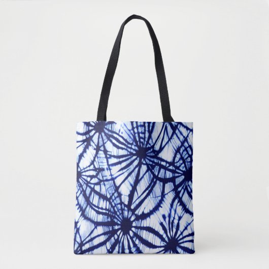 Indigo Tie Dye Canvas tas (Voorkant)