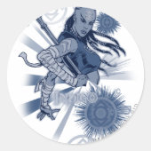 Indigo Tribe 10 Ronde Sticker (Voorkant)