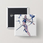 Indigo Tribe 7 Vierkante Button 5,1 Cm (Voorkant /achterkant)