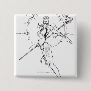 Indigo Tribe 9 Vierkante Button 5,1 Cm