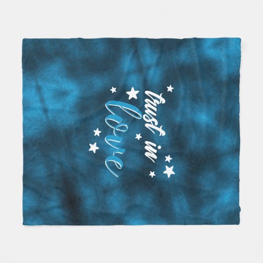 Indigo "Trust In Love" Fleece Deken (Voorkant (Horizontaal))