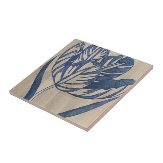 Indigo Tulip Tegeltje (Zijkant)