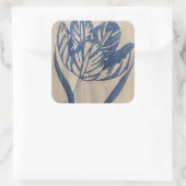 Indigo Tulip Vierkante Sticker (Tas)