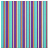 Indigo, Turquoise, Tan & Chocolate Lines Stof (Swatch)