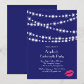 Indigo Twinkle Lights Bachelorette Party Kaart (Voorkant / Achterkant)