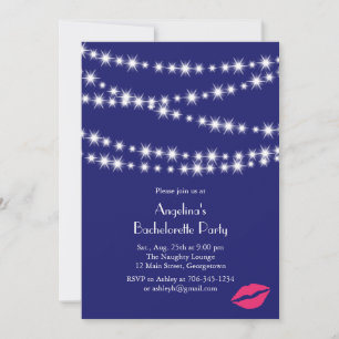 Indigo Twinkle Lights Bachelorette Party Kaart