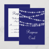 Indigo Twinkle Lights RSVP Kaartje (Voorkant / Achterkant)