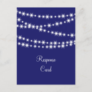 Indigo Twinkle Lights RSVP Uitnodiging Briefkaart