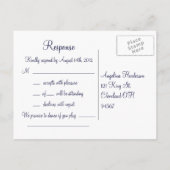 Indigo Twinkle Lights RSVP Uitnodiging Briefkaart (Achterkant)