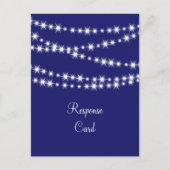 Indigo Twinkle Lights RSVP Uitnodiging Briefkaart (Voorkant)
