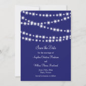 Indigo Twinkle Lights Sla de datum op Save The Date (Voorkant)