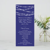 Indigo Twinkle Lights Wedding Program Programmakaart (Staand voorkant)