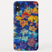 Indigo-valbladeren zwenkpatroon Case-Mate iPhone case (Achterkant)