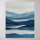 Indigo Valley Layers Abstract Wall Art Poster (Voorkant)