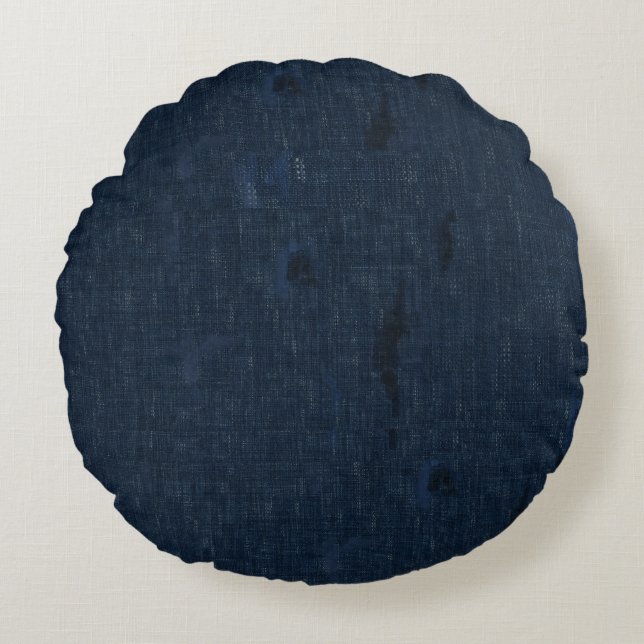 Indigo Veldstof Worp Kussen Japans Geïnspireerd (Voorkant)
