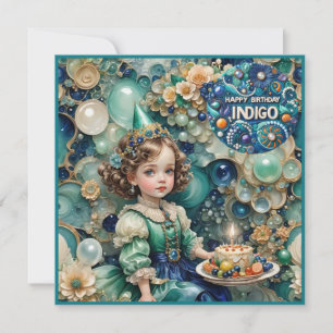 INDIGO ~ Verjaardagskaart ~ Jong meisje ~ 