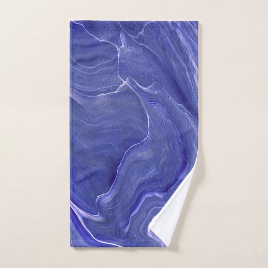 Indigo Violet Agate Marble Abstraction Bad Handdoek (Handdoek)