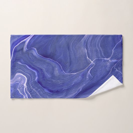 Indigo Violet Agate Marble Abstraction Bad Handdoek (Handdoek)