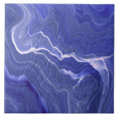 Indigo Violet Agate Marble Abstraction Tegeltje (Voorkant)