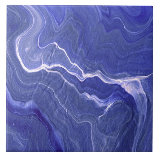 Indigo Violet Agate Marble Abstraction Tegeltje (Voorkant)