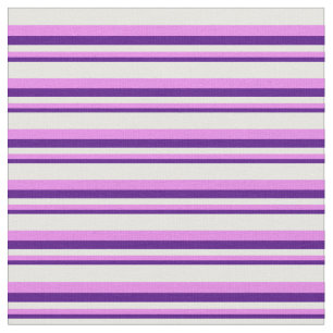 Indigo, Violet en Mint Cream Striped Pattern Stof