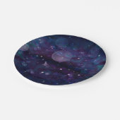 Indigo Violet Sparkle Lights Harten en sterren Papieren Bordje (Gekanteld)