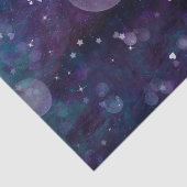 Indigo Violet  Sparkle Lights Harten en sterren Tissuepapier (Detail)