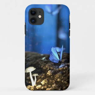 Indigo vlinder en paddestoelenbos Case-Mate iPhone case
