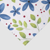 Indigo Waterolor Floral Bouquet Pattern Tissuepapier (Detail)