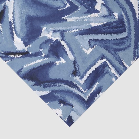 Indigo Waterverf Abstract Tissuepapier (Detail)