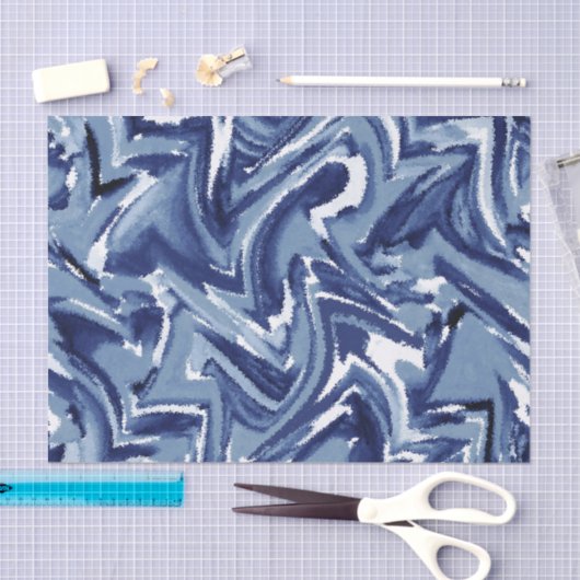 Indigo Waterverf Abstract Tissuepapier (Craft)