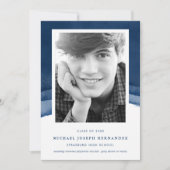 Indigo Waterverf Afstuderen Foto aankondiging (Voorkant)