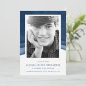 Indigo Waterverf Afstuderen Foto aankondiging (Staand voorkant)