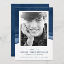 Indigo Waterverf Afstuderen Foto aankondiging