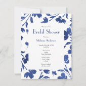 Indigo waterverf bloemstengels  kaart (Voorkant)