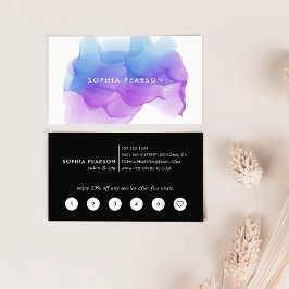 Indigo Waterverf Blot | Loyalty-Kaart Klantenkaartje